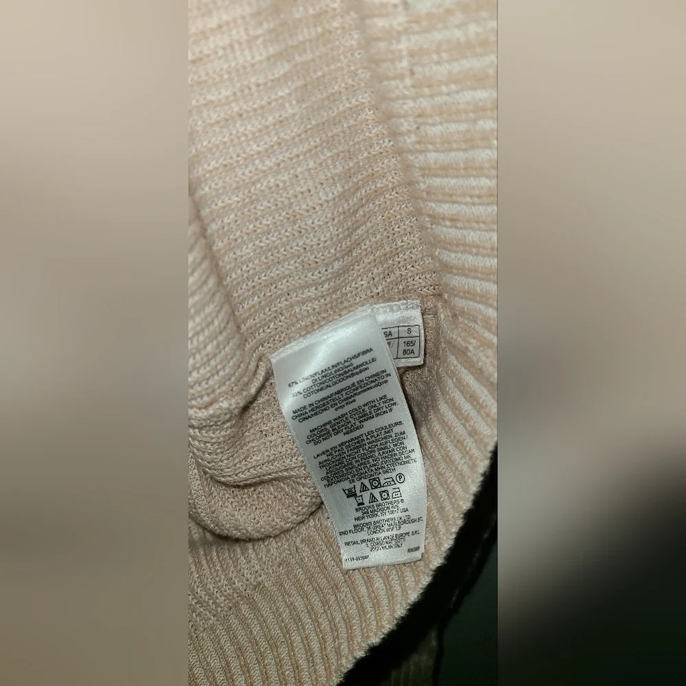 346 Brooks Brothers cream linen cotton blend‎ V neck sweater light-weight Small - Picture 4 of 7